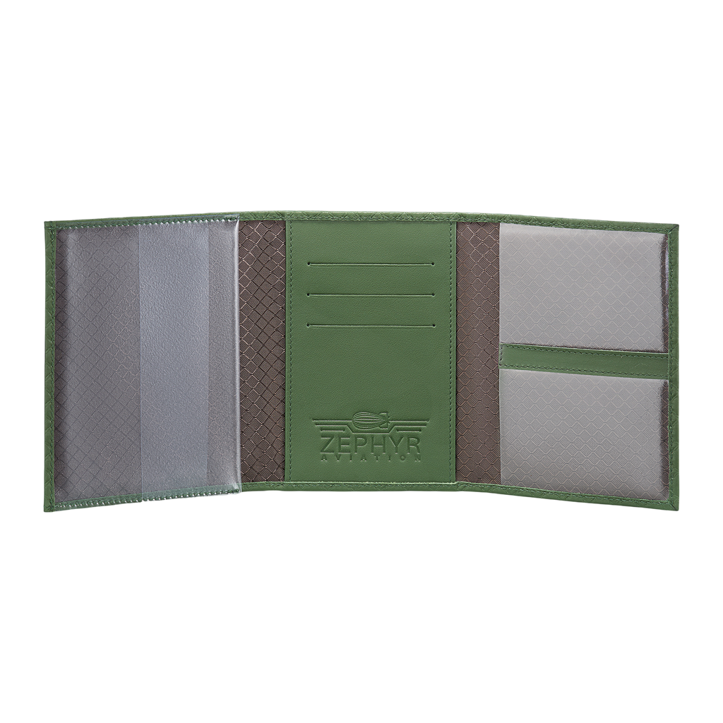 Leather: Diamond, Color: Emerald, Open