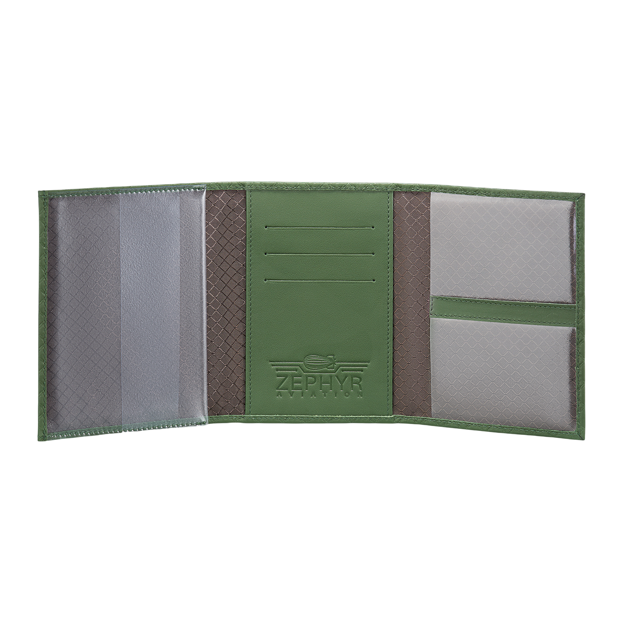 Leather: Diamond, Color: Emerald, Open