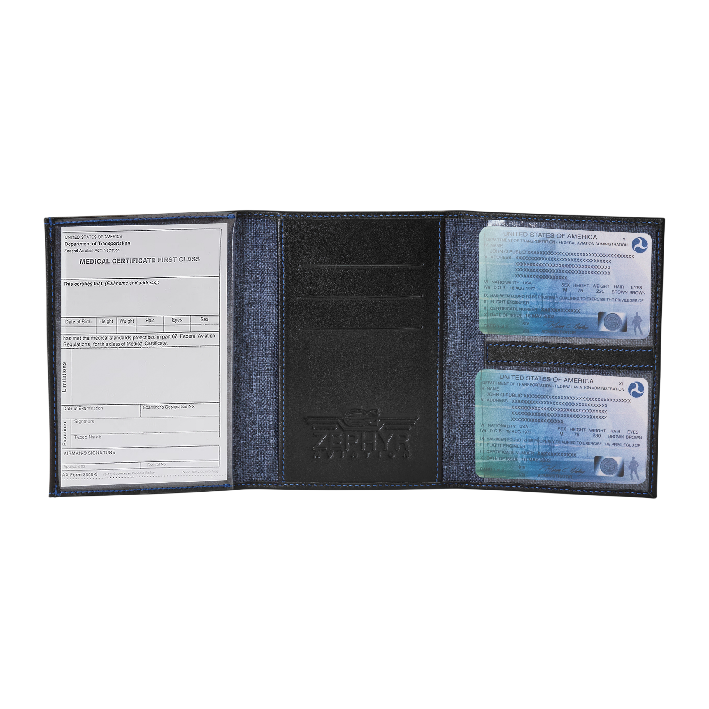 Leather: Standard, Color: Jet Black, Stitching: Denim, Open