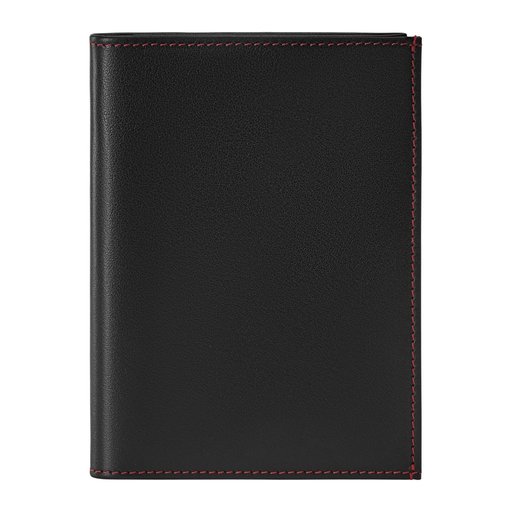 Leather: Standard, Color: Jet Black, Stitching: Red, Closed