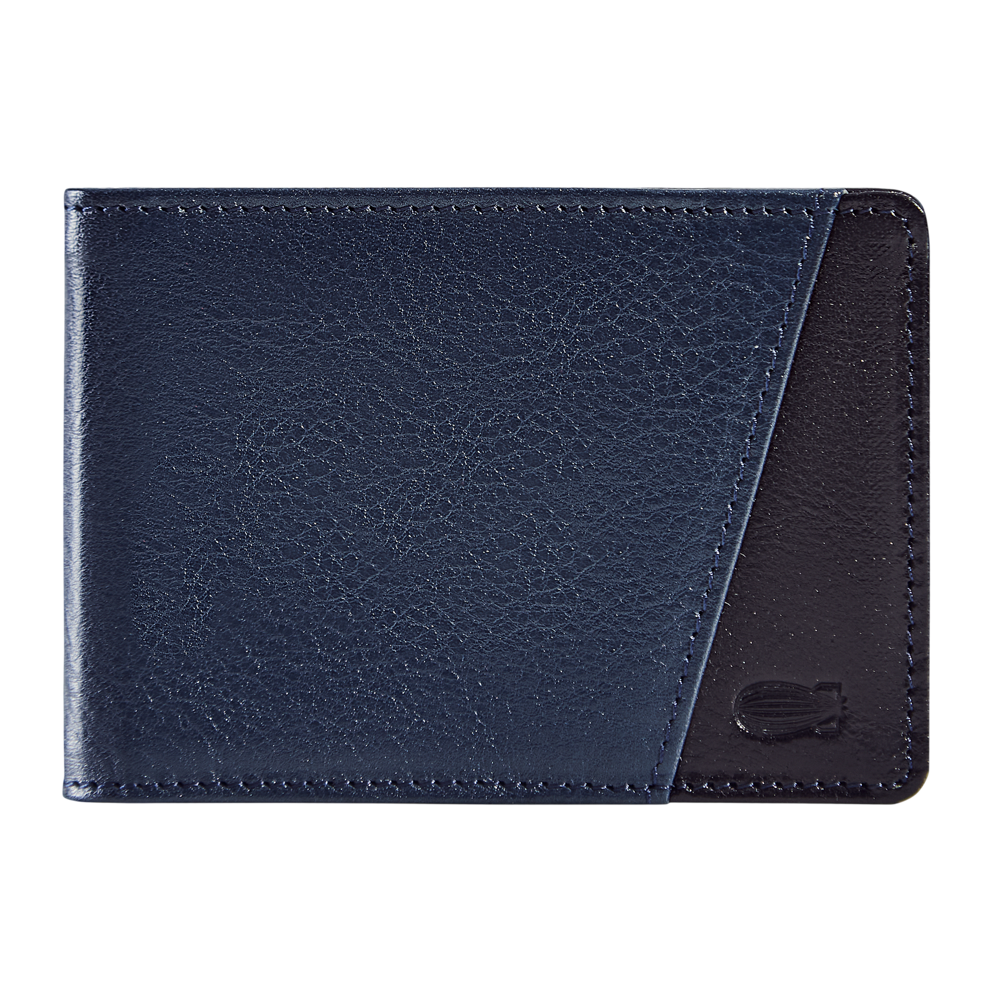 Leather: Meridian, Color: Navy Blue / Black, Closed
