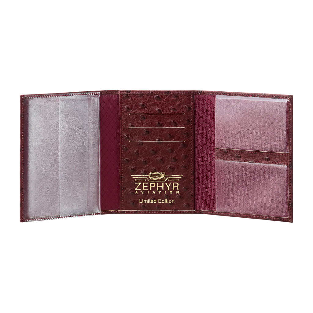 Leather: Limited Edition, Color: Ostrich Maroon, Open