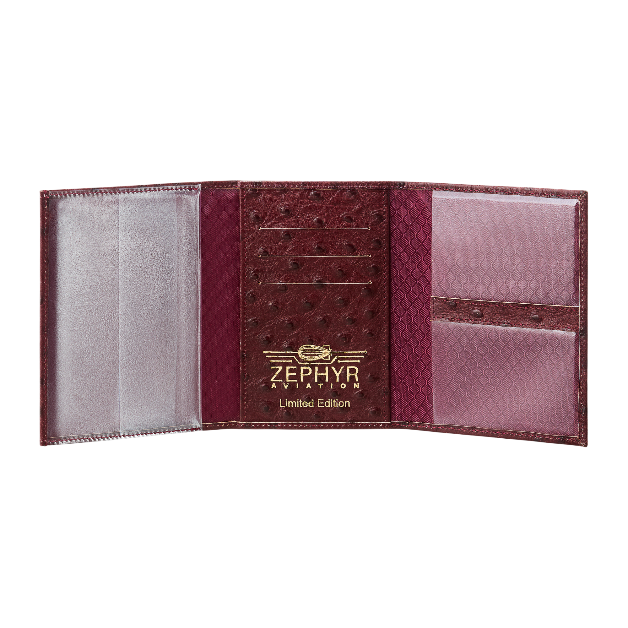 Leather: Limited Edition, Color: Ostrich Maroon, Open